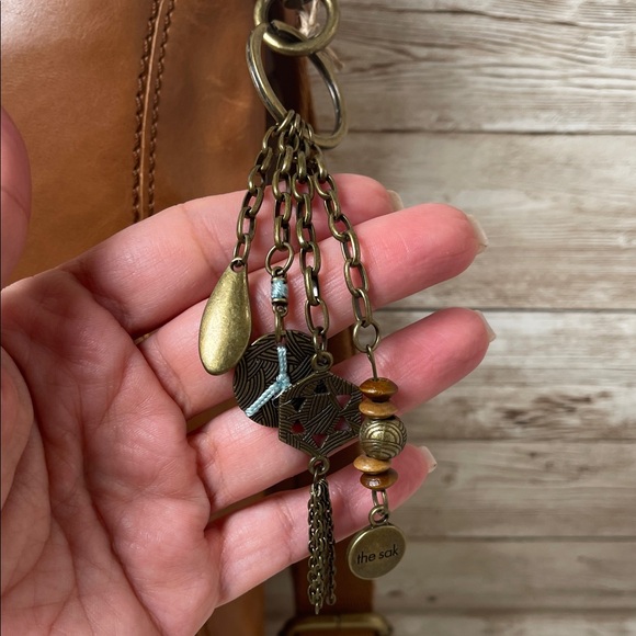 The Sak Brown Tobacco Floral Emboss Luca Leather Bag - Picture 6 of 14